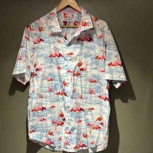 Tommy Bahama Flamingo Print Men's Shirt sz XL Great Condition